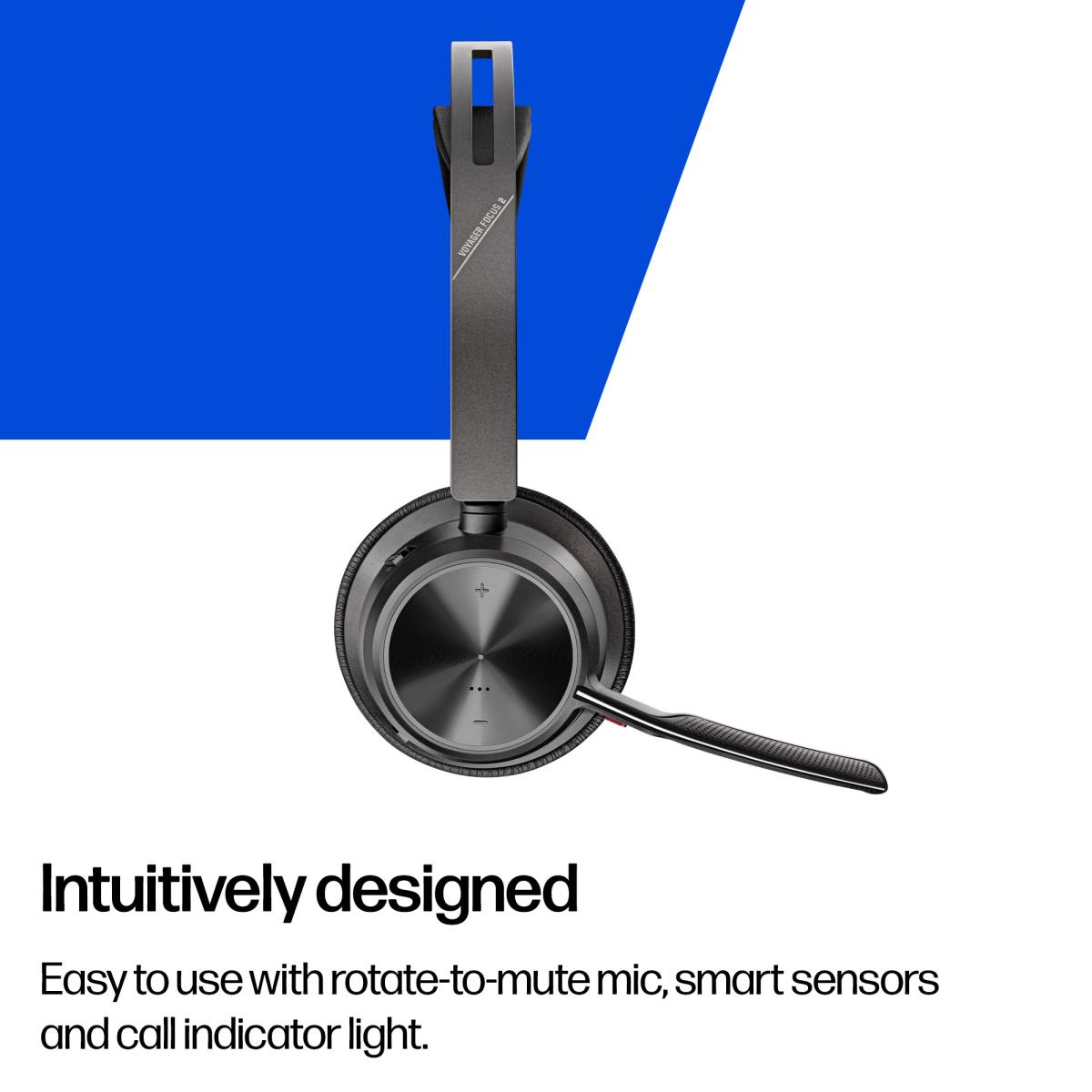 HP Headset Voyager Focus 2 - Stereo - Bluetooth/USB-C - USB-C/A Adapter