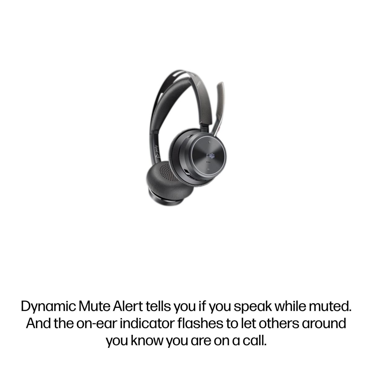 HP Headset Voyager Focus 2 Microsoft - Stereo - Bluetooth/USB-C - USB-C/A Adapter + Charging Stand