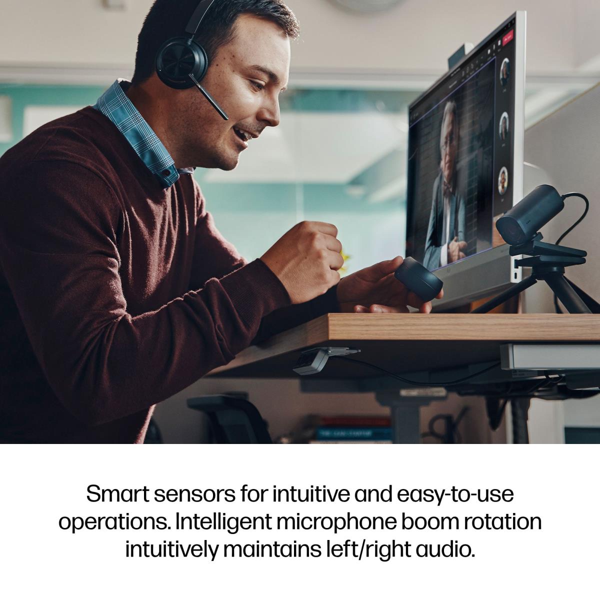 HP Headset Voyager Focus 2 Microsoft - Stereo - Bluetooth/USB-C - USB-C/A Adapter + Charging Stand