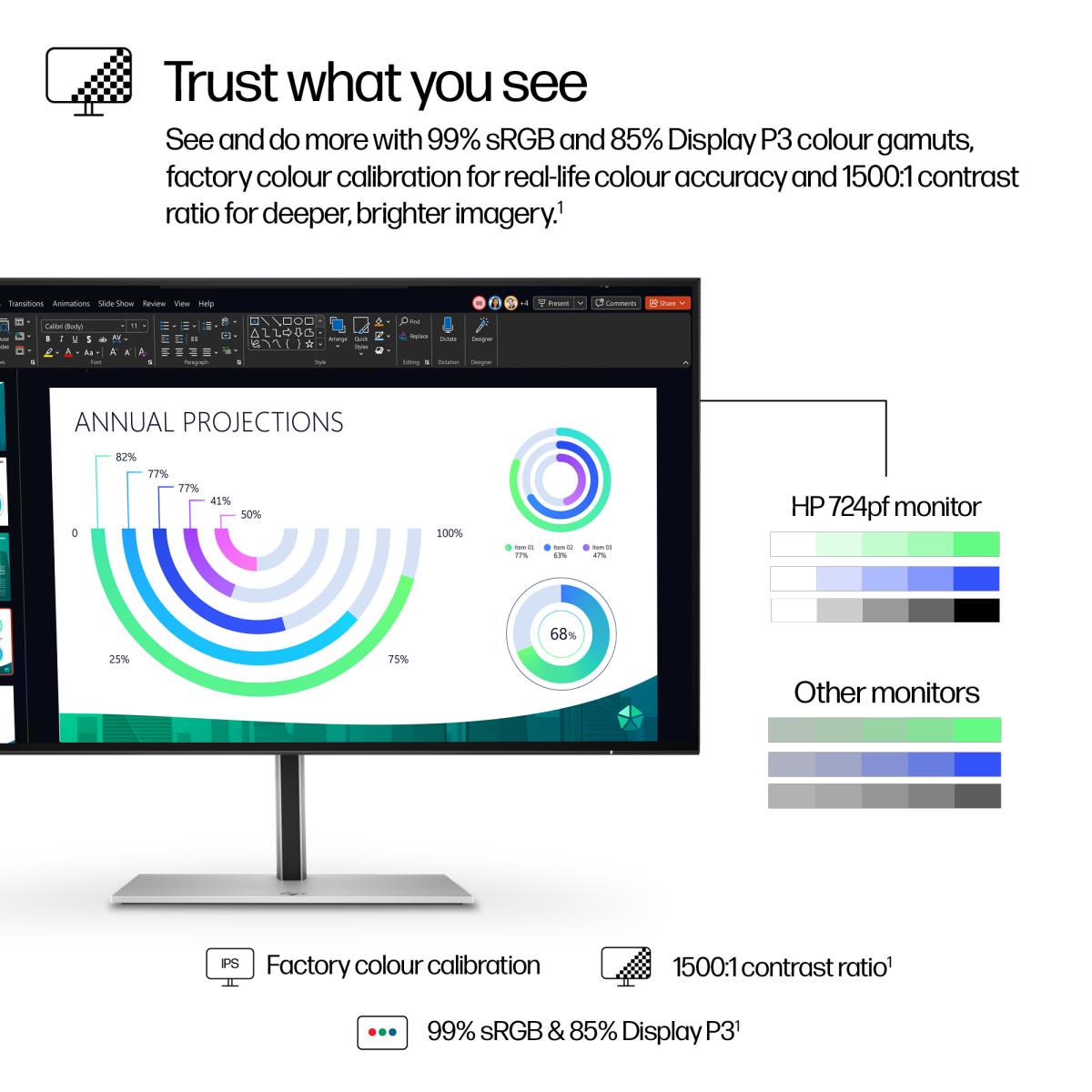 HP Desktop Monitor - Series 7 Pro 724pf - 24in - 1920x1080 (FHD) - IPS