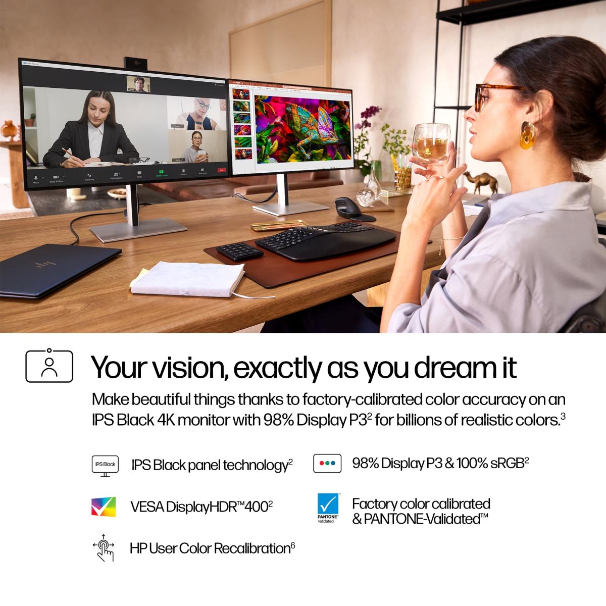 HP Conferencing Monitor - Series 7 Pro 727pm - 27in - 3840x2160 (4K UHD) - IPS