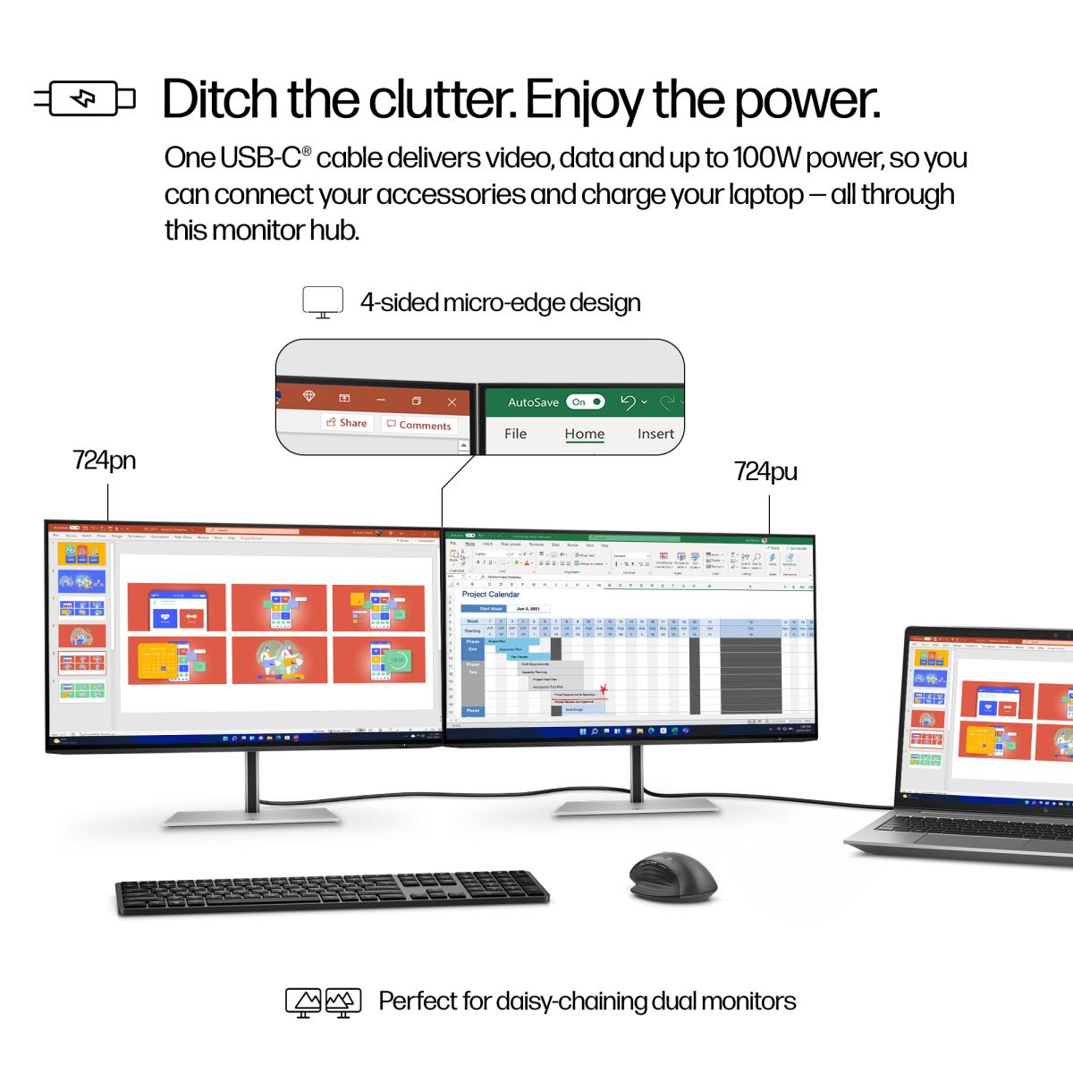 HP Desktop USB-C Monitor - Series 7 Pro 724pu - 24in - 1920x1200 (WUXGA)