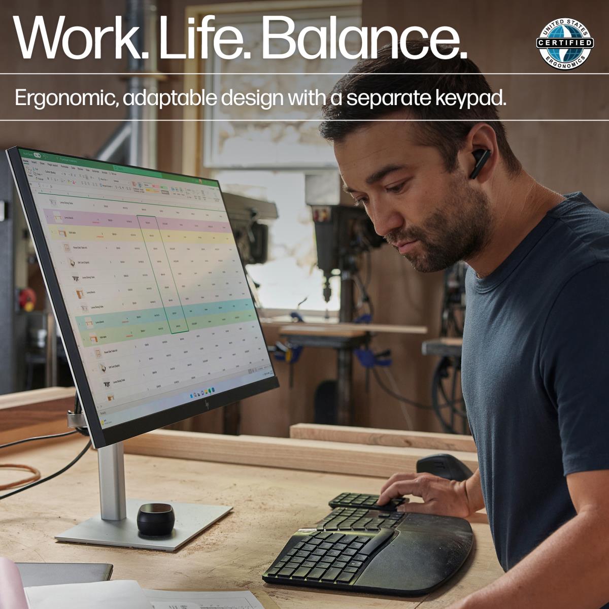 HP Ergonomic Wireless Keyboard 965 - Qwerty UK