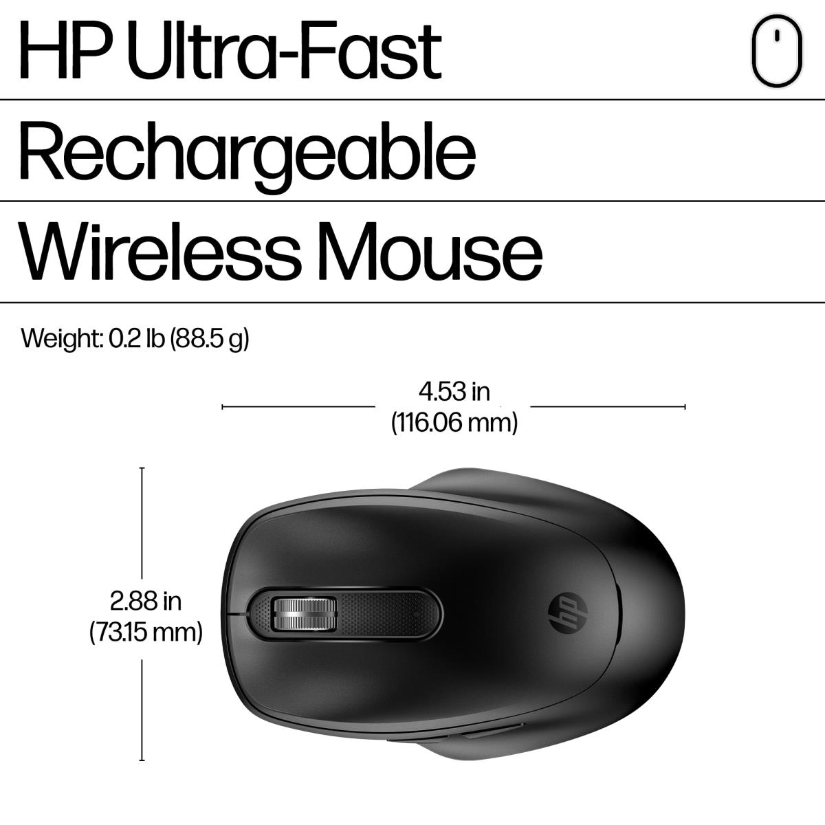 HP Wireless Ultra-Fast Rechargeable Mouse - 515 - Black
