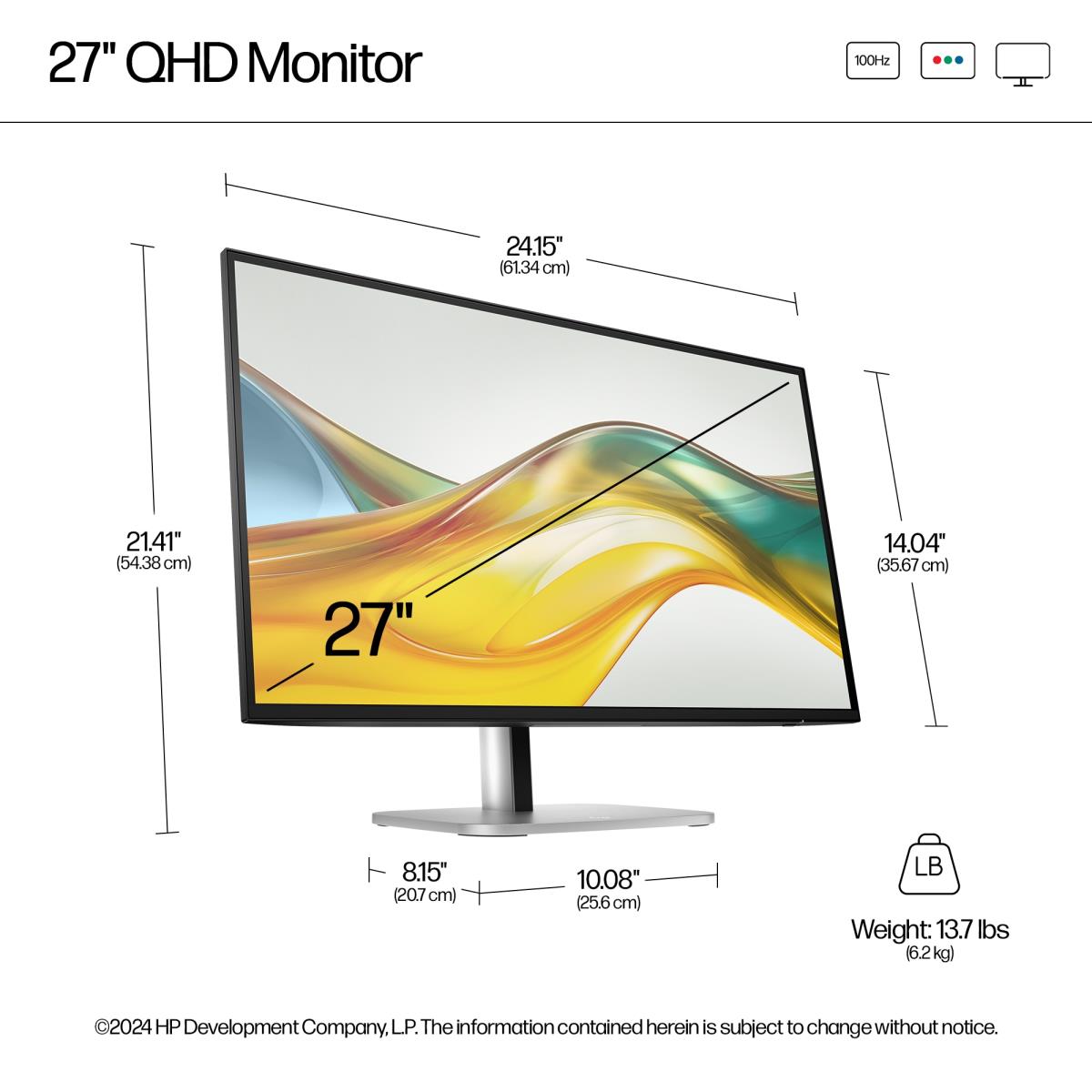 HP Desktop Monitor - Series 5 Pro 527pq - 27in - 2560x1440 (QHD) - IPS
