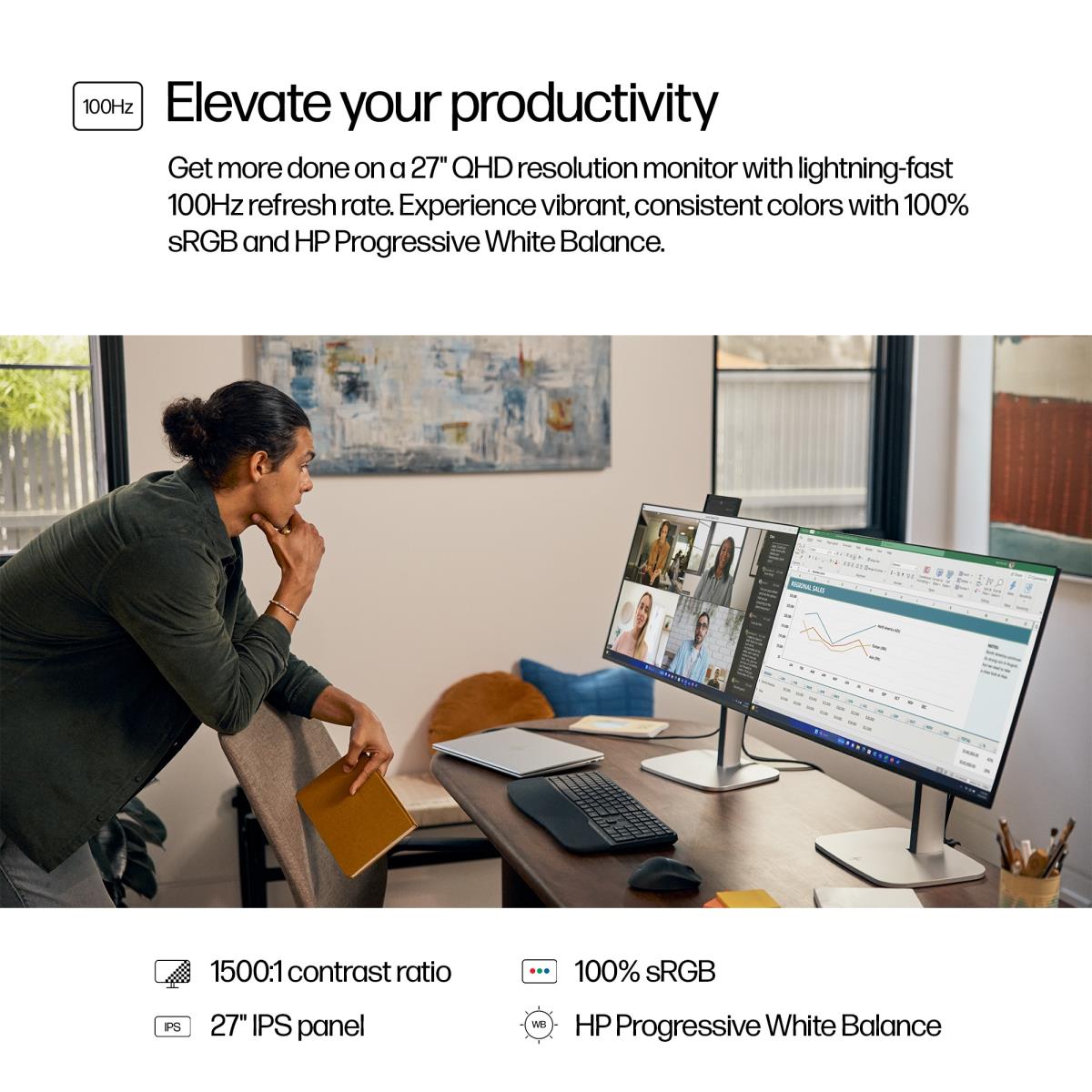 HP Desktop Monitor - Series 5 Pro 527pq - 27in - 2560x1440 (QHD) - IPS