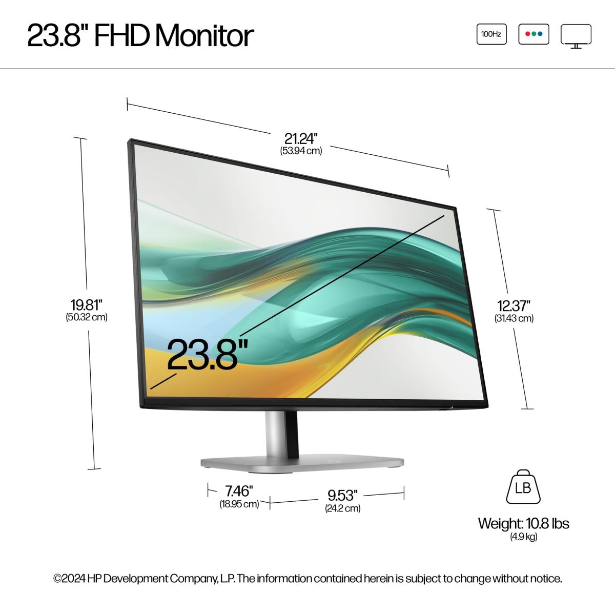 HP Desktop Monitor - Series 5 Pro 524pf - 24in - 1920 x 1080 (FHD) - IPS