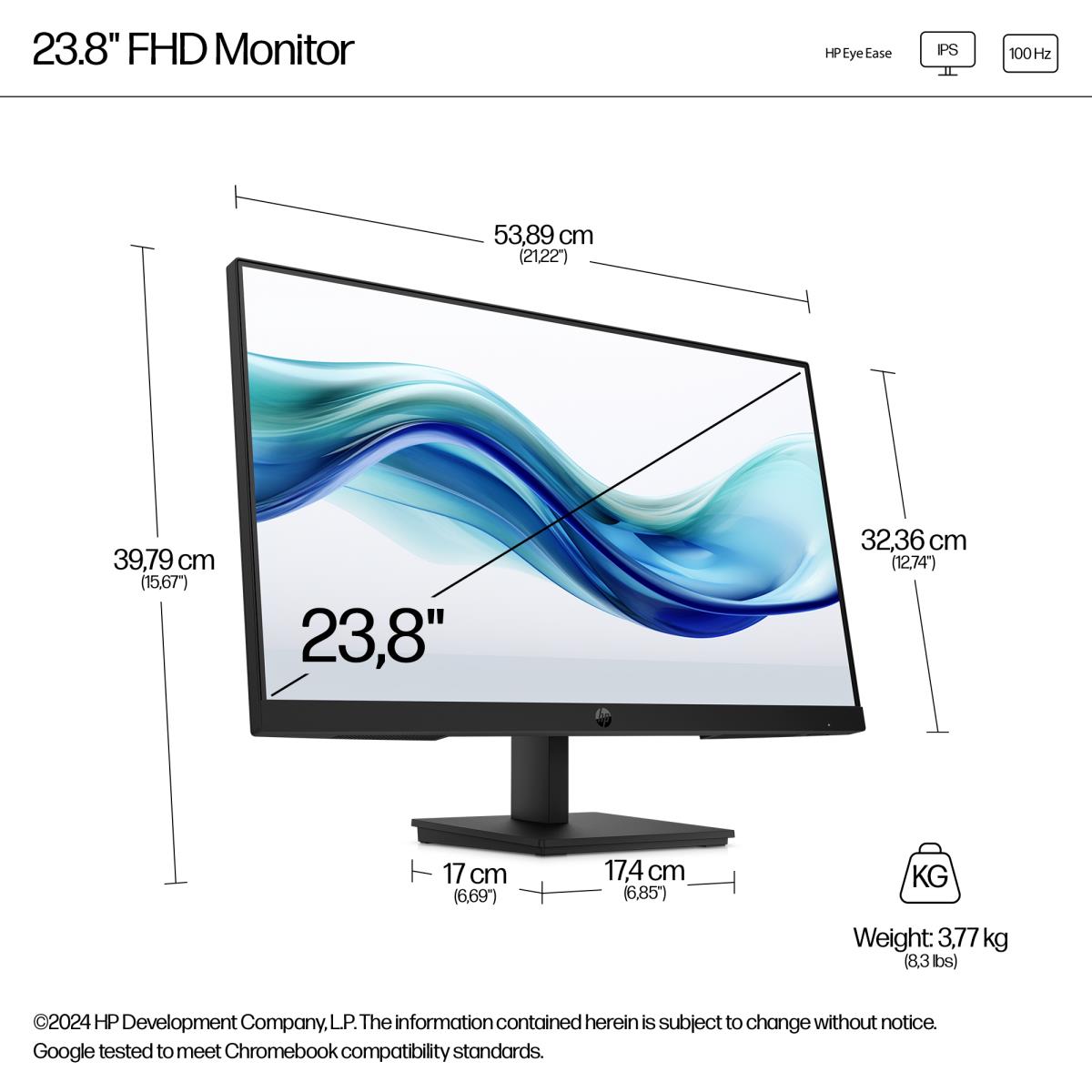 HP Desktop Monitor - Series 3 Pro 324pf - 24in - 1920x1080 (FHD) - IPS