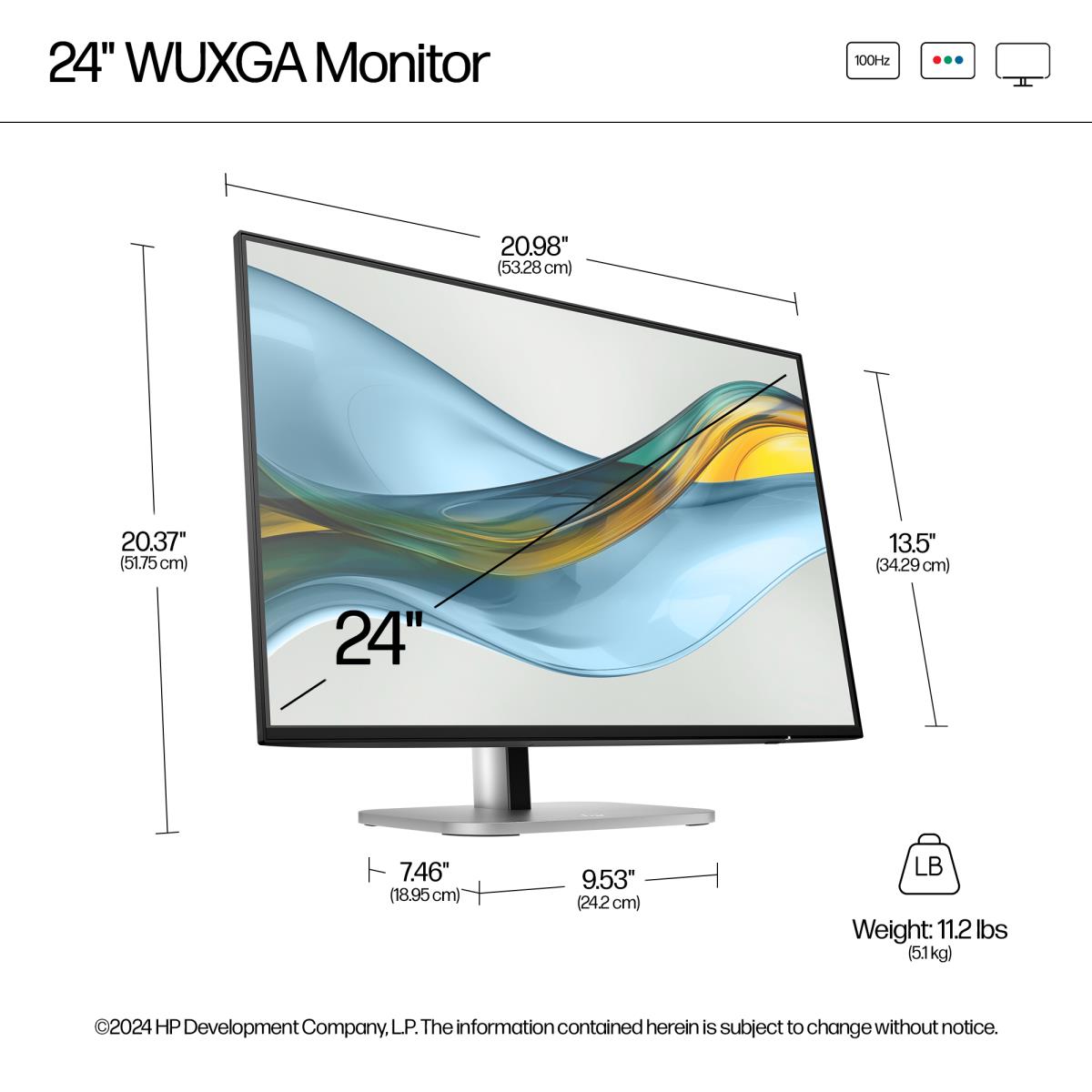 HP Desktop Monitor - Series 5 Pro 524pn - 24in - 1920x1200 (WUXGA) - IPS