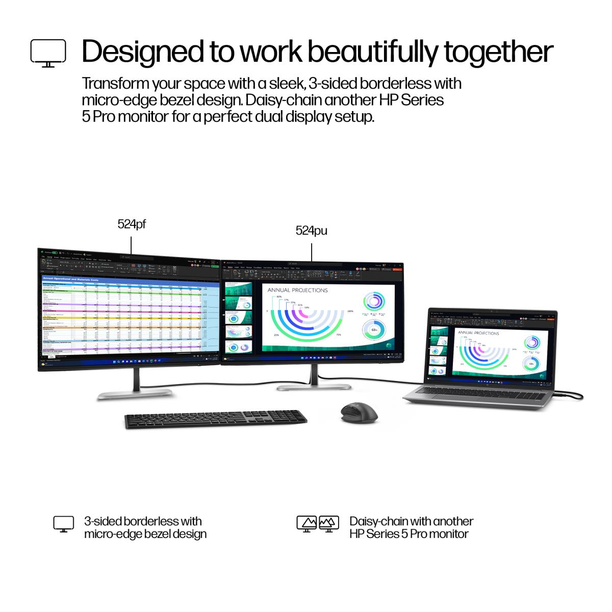 HP Desktop USB-C Monitor - Series 5 Pro 524pu - 24in - 1920x1080 (FHD)