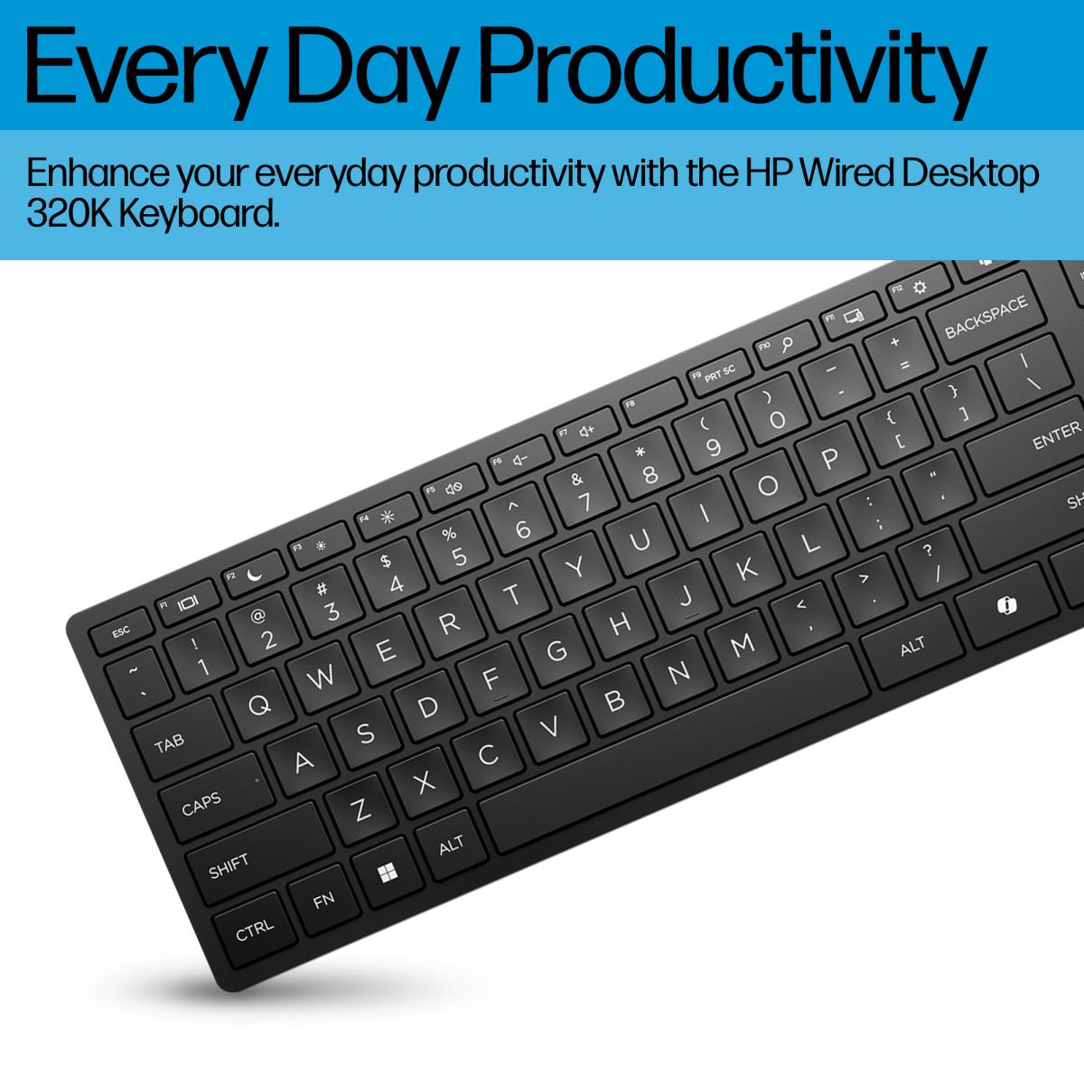 HP Wired Desktop 320K Keyboard - Qwerty US