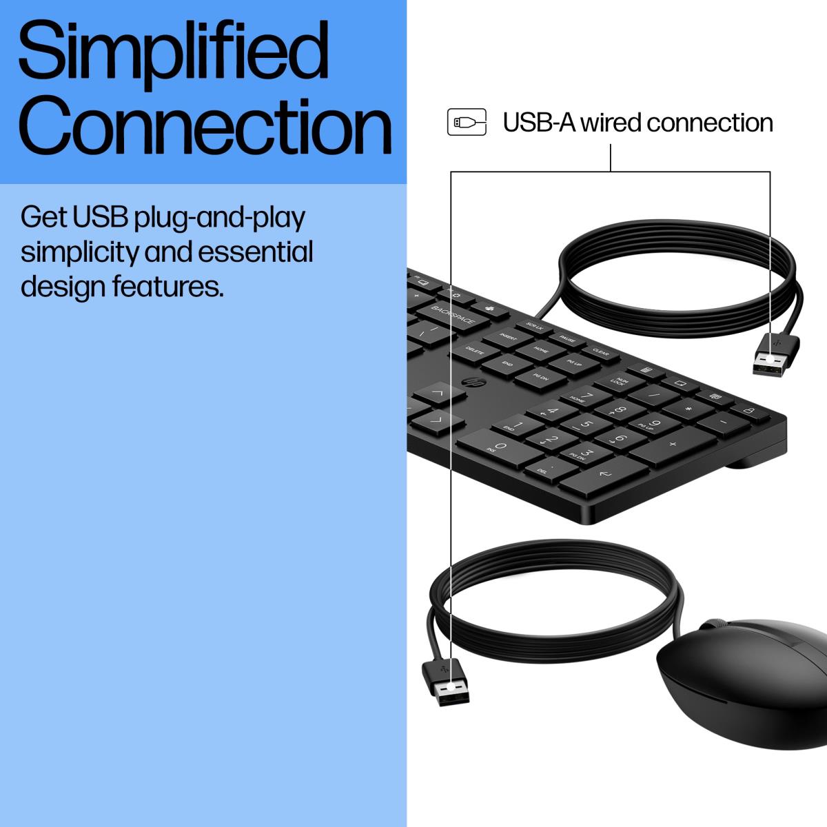 HP Wired Desktop 320MK Keyboard and Mouse - Qwerty UK