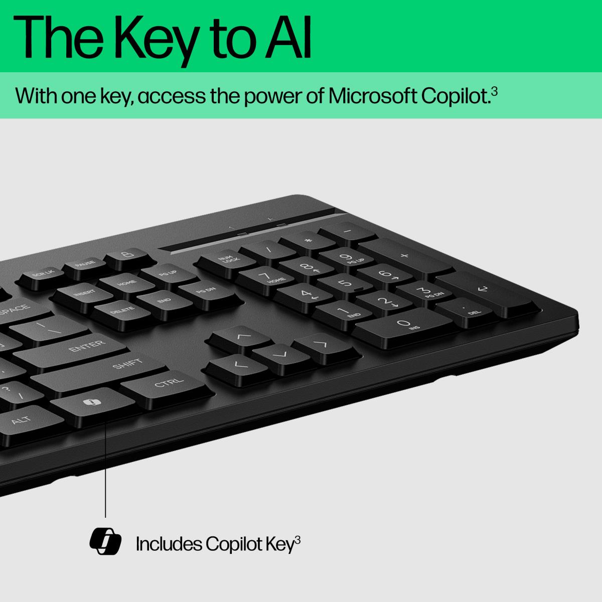 HP Wired Keyboard and Mouse Combo 225 - Black - Qwerty UK