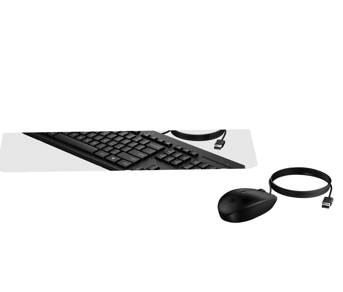 HP Wired Keyboard and Mouse Combo 225 - Black - Qwerty UK