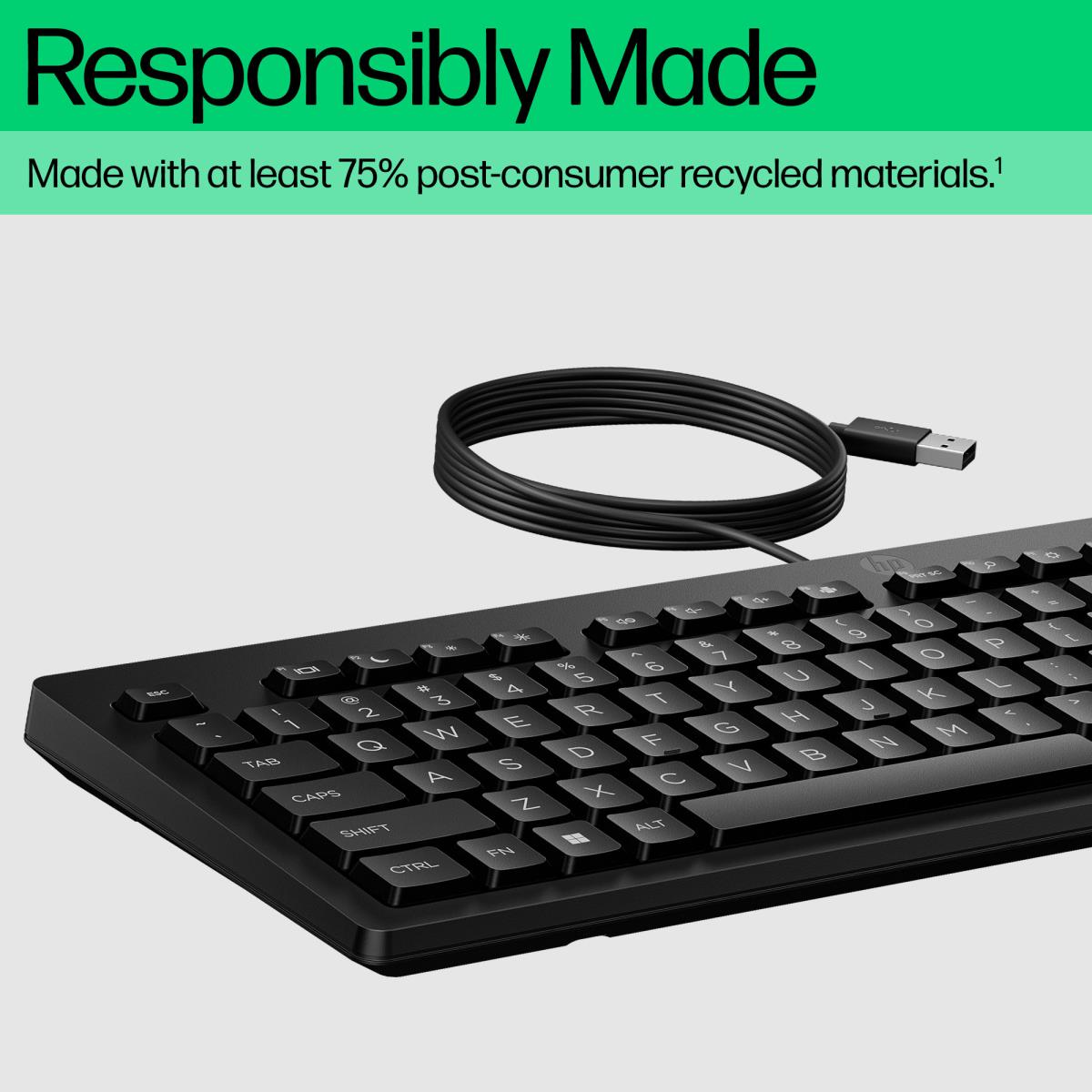HP Wired Keyboard 125 - Black - Qwertzu German