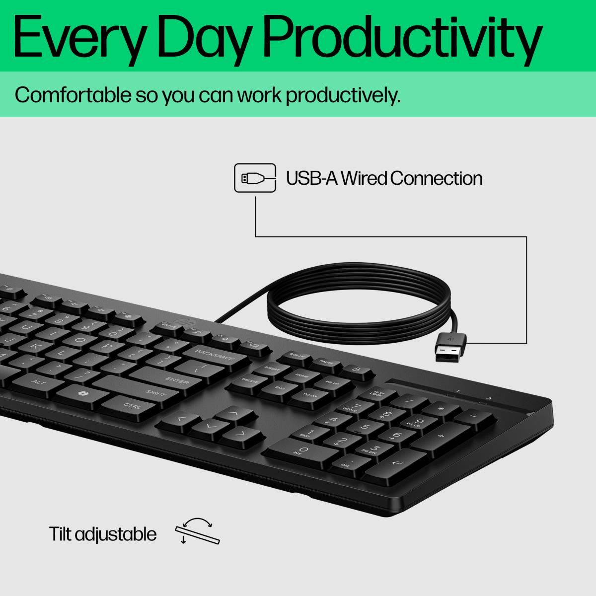 HP Wired Keyboard 125 - Black - Qwertzu German