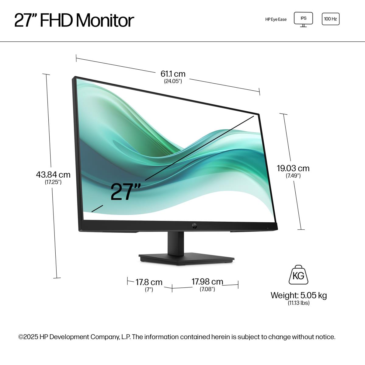 HP Desktop Monitor - Series 3 Pro 327pf - 27in - 1920x1080 (FHD)