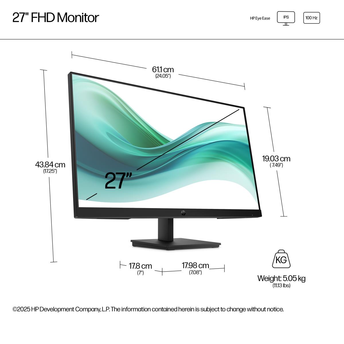 HP Desktop Monitor - Series 3 Pro 327pf - 27in - 1920x1080 (FHD)