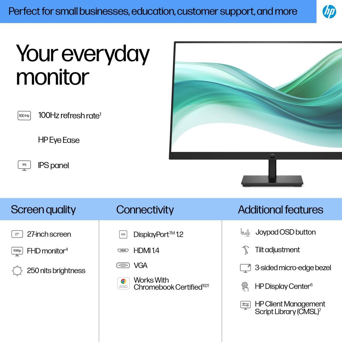 HP Desktop Monitor - Series 3 Pro 327pf - 27in - 1920x1080 (FHD)