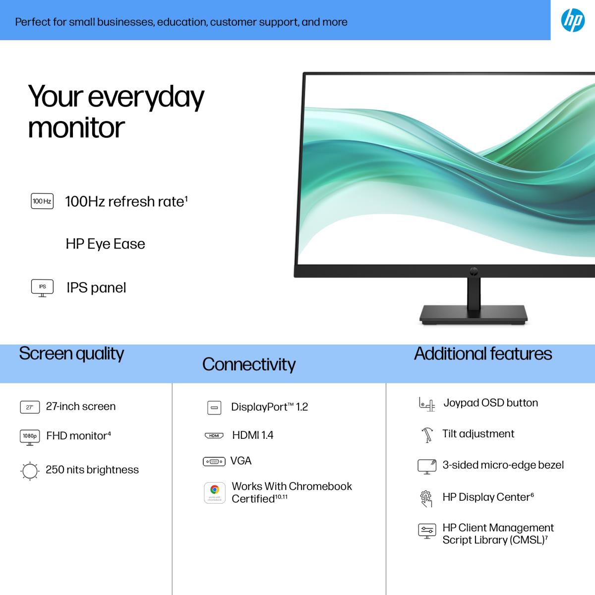 HP Desktop Monitor - Series 3 Pro 327pf - 27in - 1920x1080 (FHD)