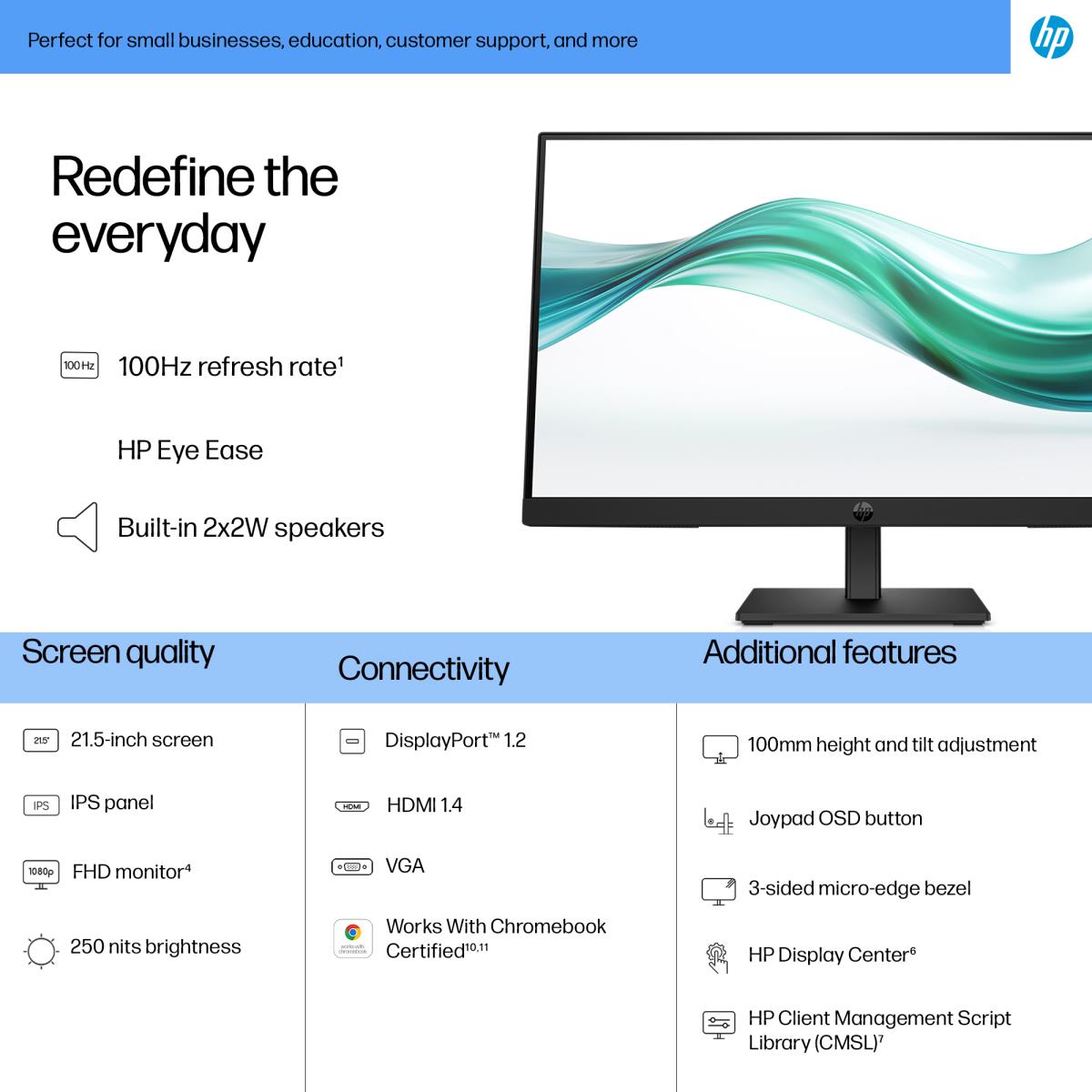 HP Desktop Monitor - Series 3 Pro 322ph - 22in - 1920x1080 (FHD)