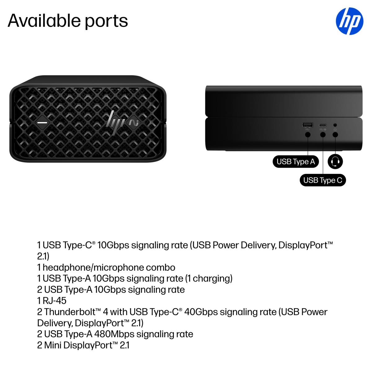 HP Workstation Z2 G1a Mini - AI Max PRO 395 - 64GB RAM - 1TB SSD - Win11 Pro
