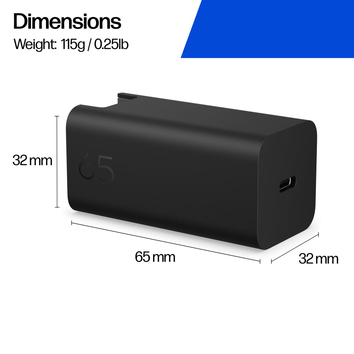 HP GaN Wall Charger - USB-C - 65W