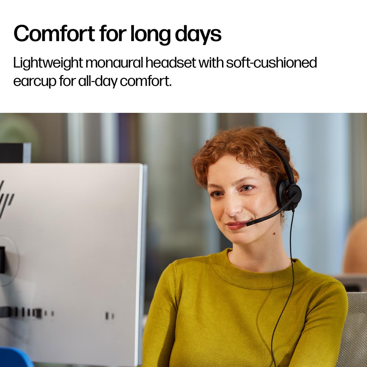 HP Poly Mission 415 Classic Wired Headset - Mono - USB-C/A