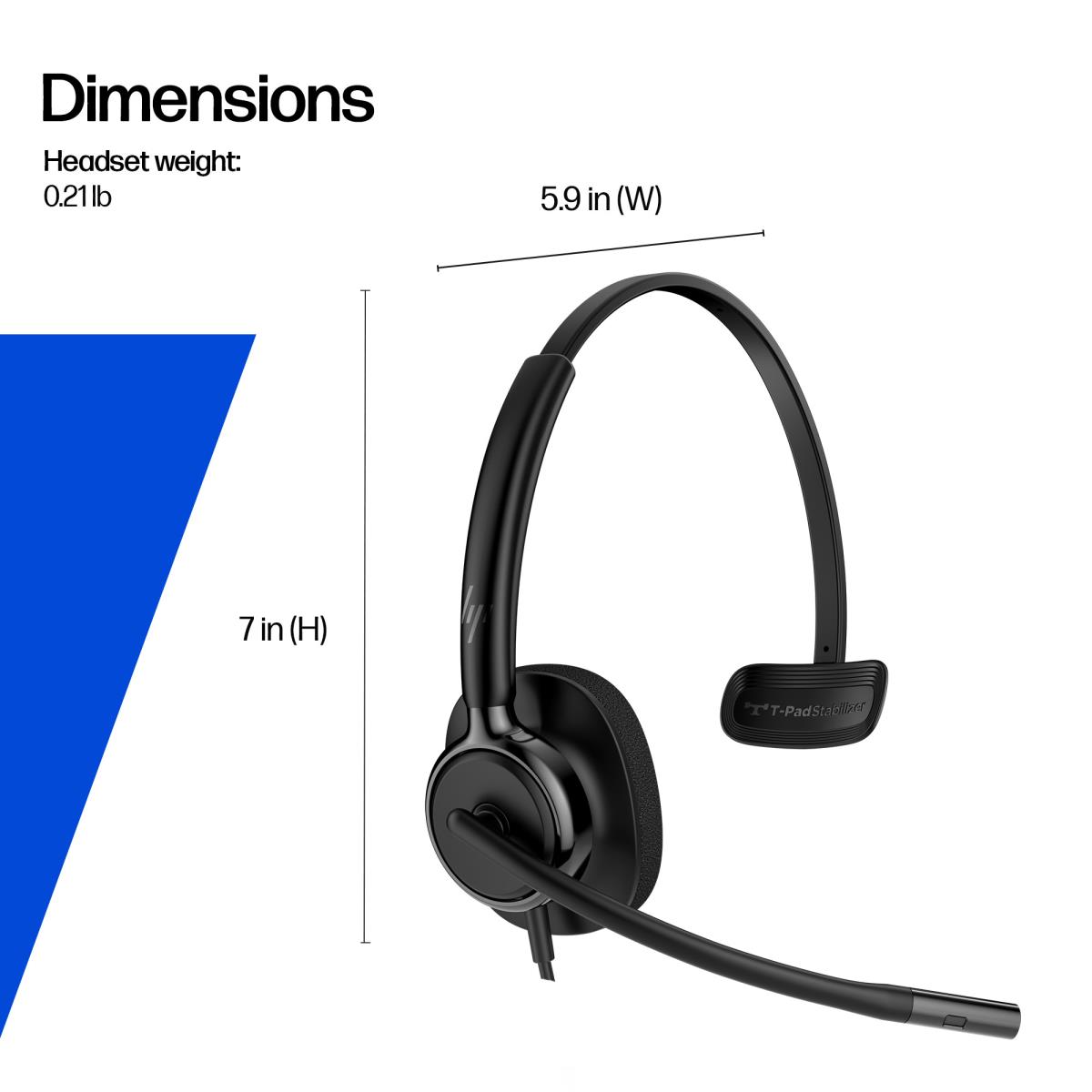 HP Poly Mission 415 Wired Headset - Mono - USB-C/A
