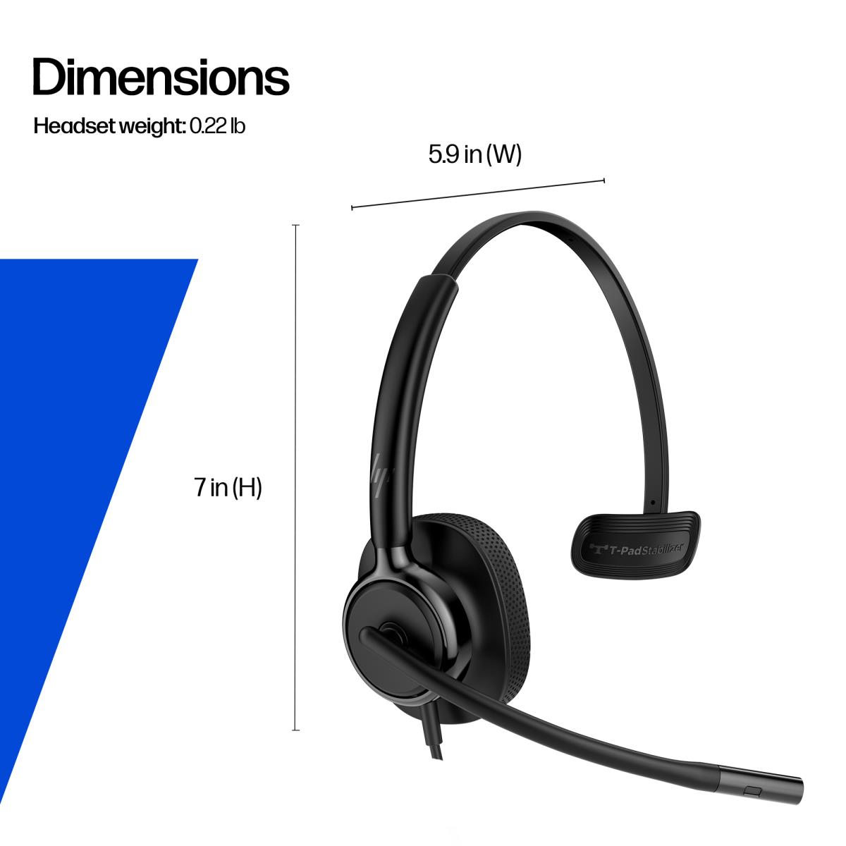 HP Poly Mission 415 Wired Headset - Mono - USB-C/A