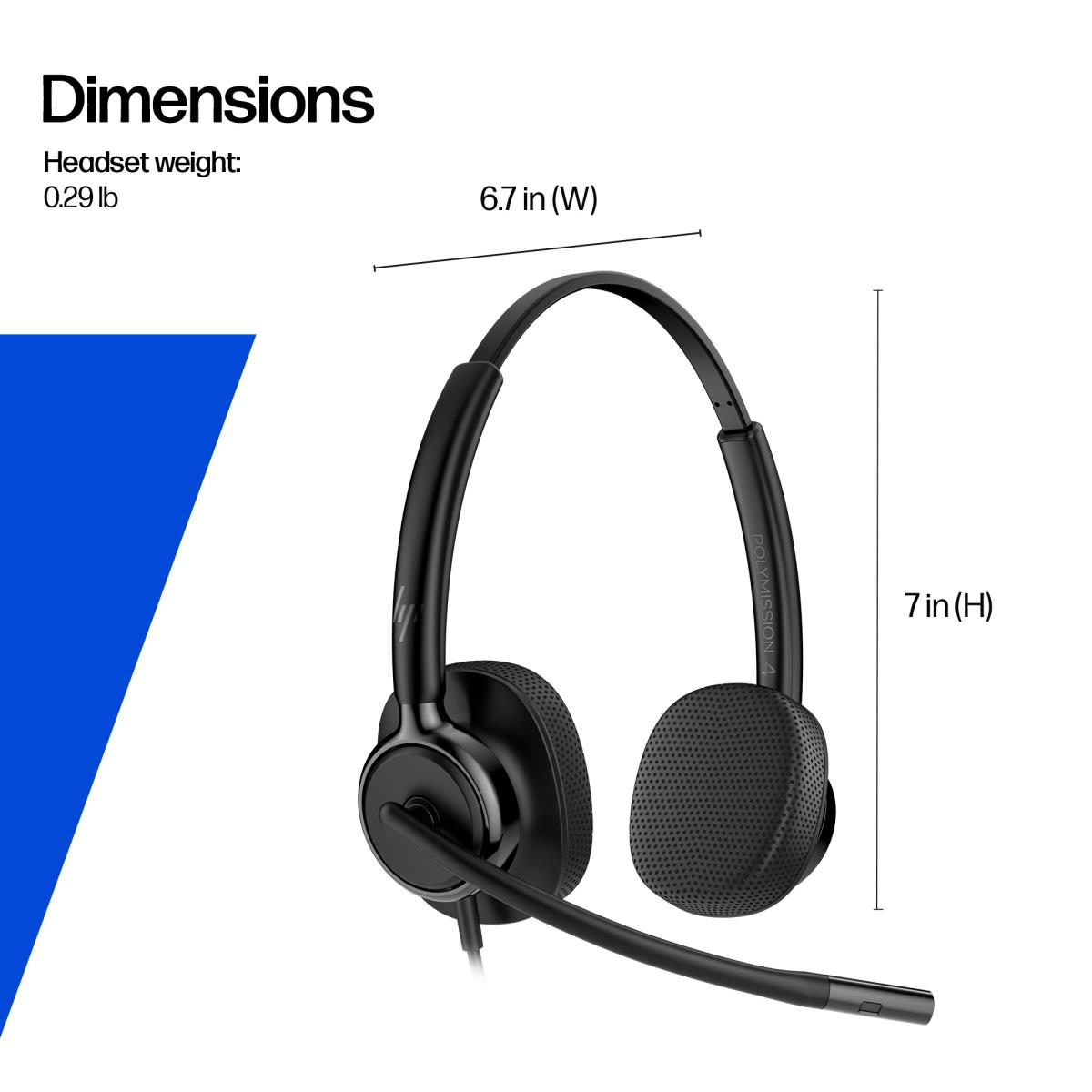 HP Poly Mission 415 Classic Wired Headset - Mono - USB-C/A - Bulk
