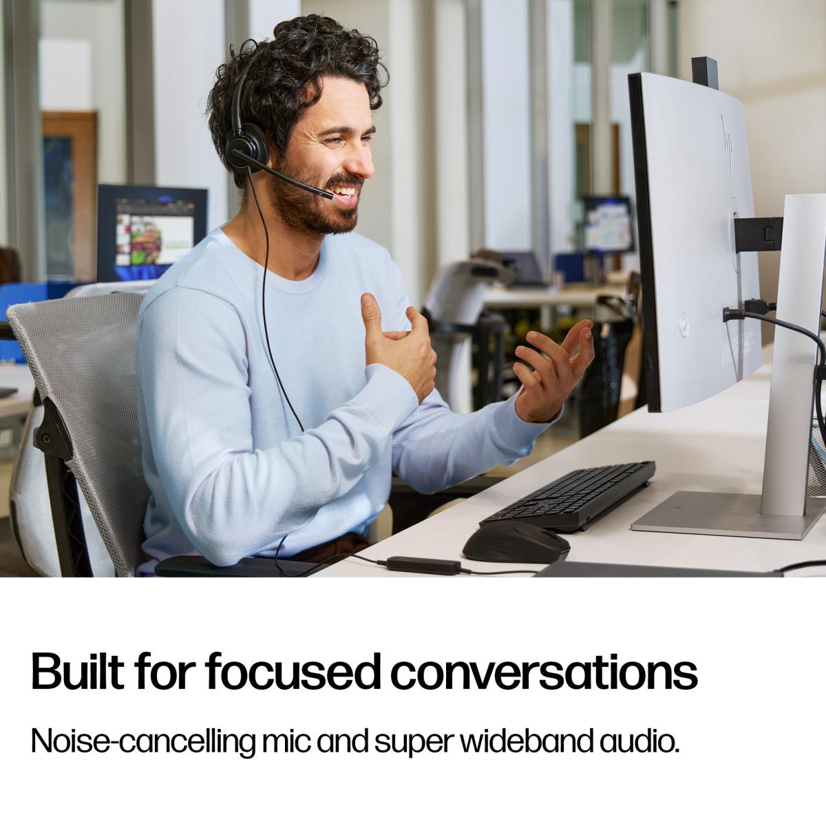 HP Poly Mission 415 Classic Wired Headset - Mono - USB-C/A - Bulk