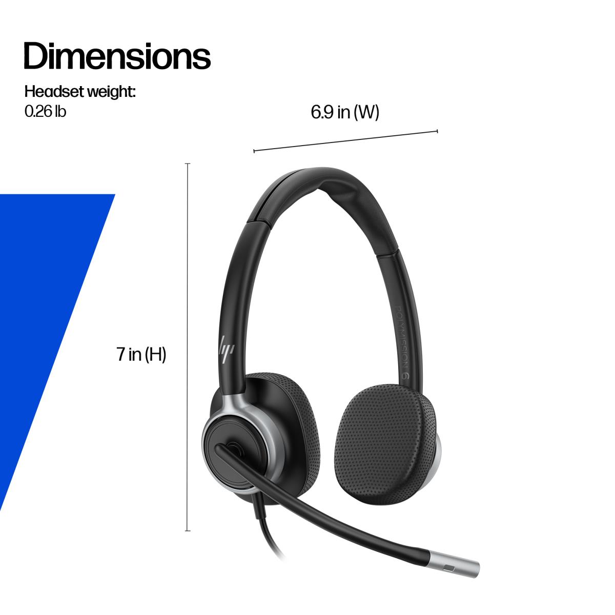 HP Poly Mission 615 Wired Headset - Mono - USB-C/A - Bulk