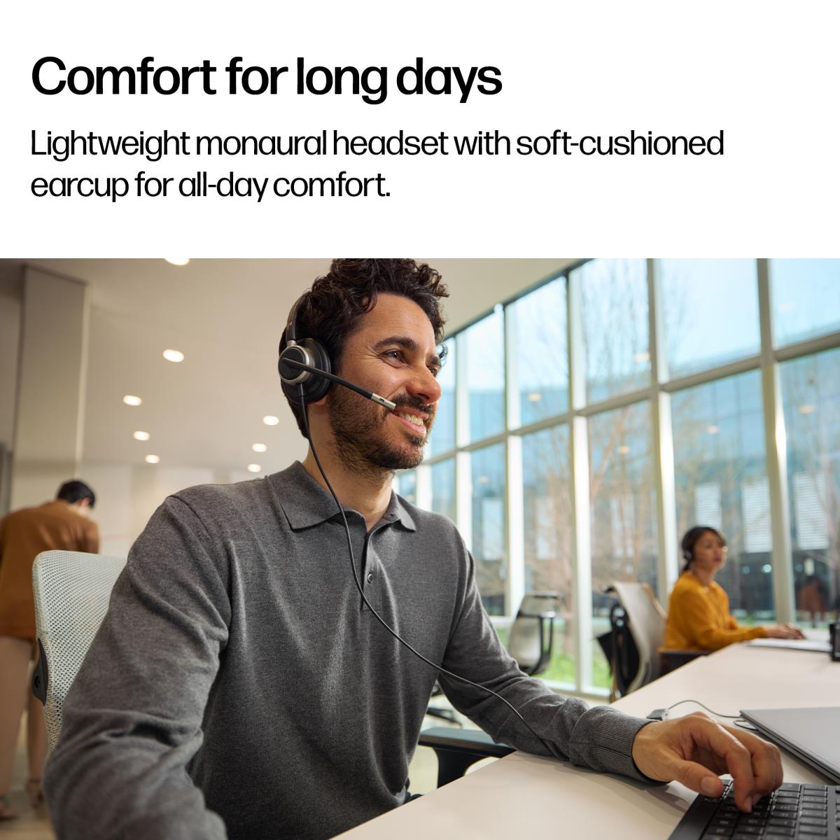 HP Poly Mission 615 Wired Headset - Mono - USB-C/A