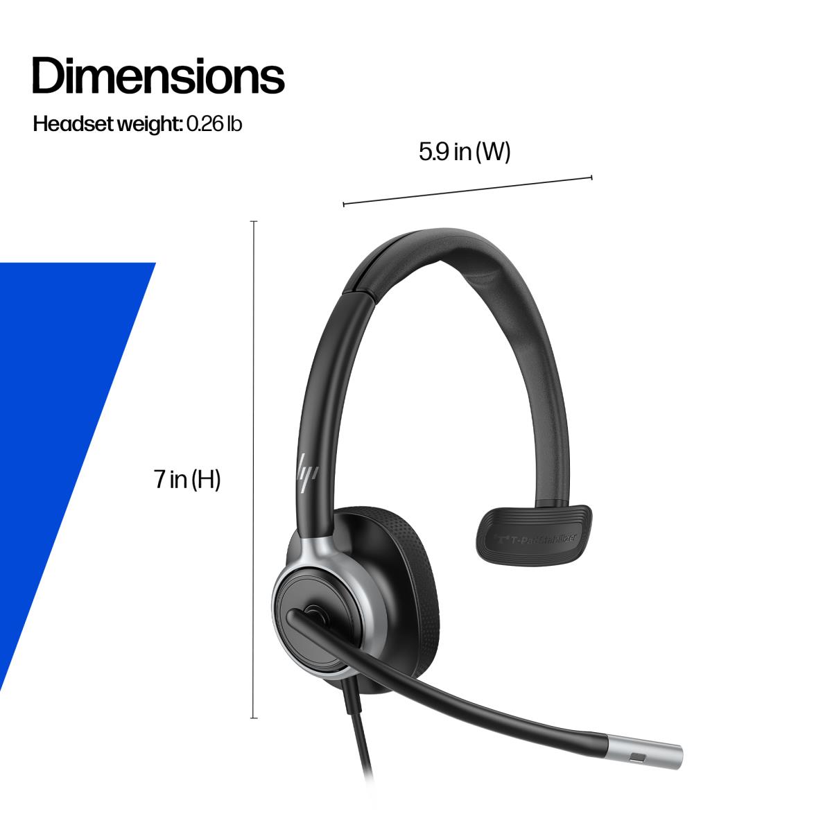 HP Poly Mission 615 Wired Headset - Mono - USB-C/A