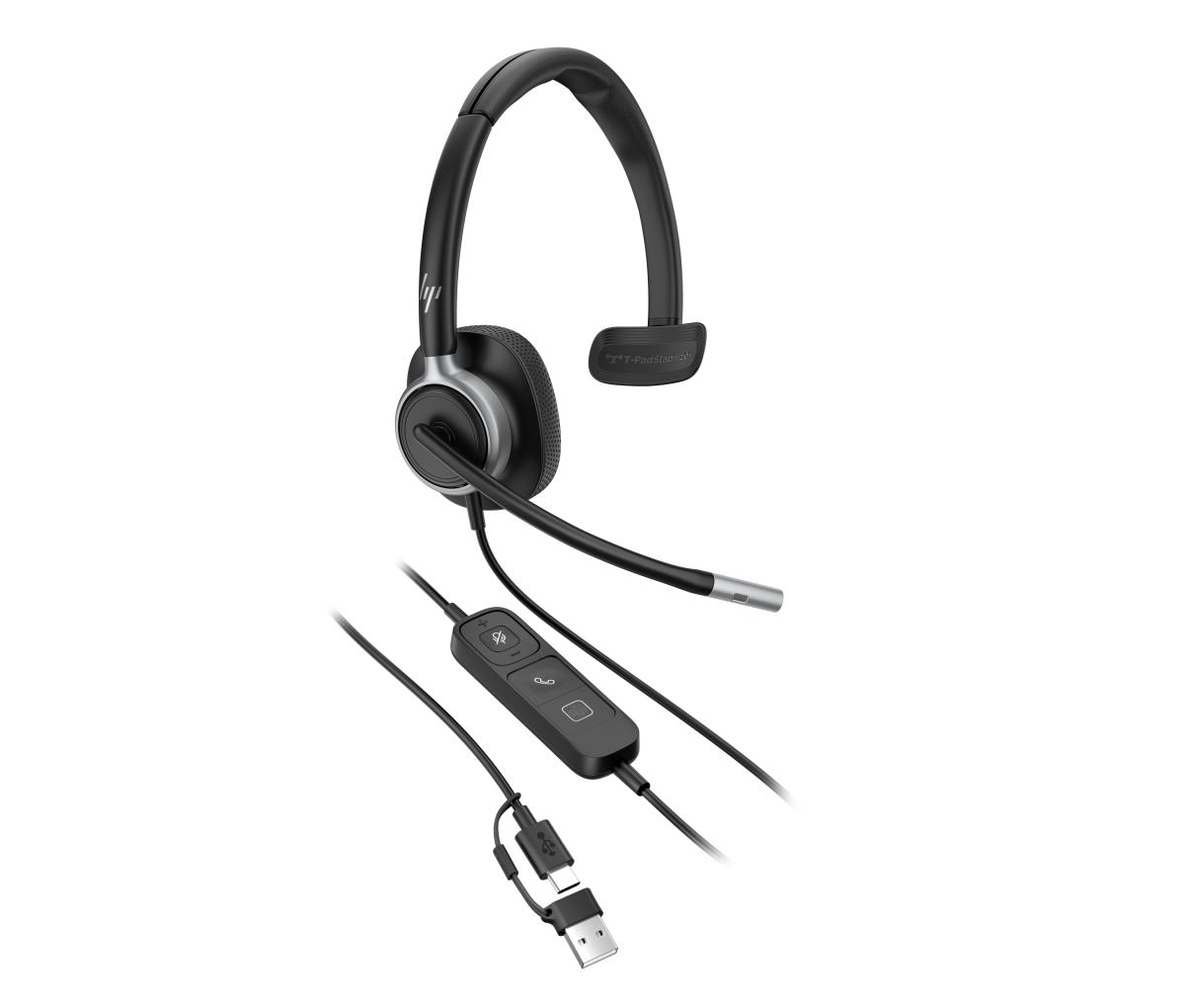 HP Poly Mission 615 Wired Headset - Mono - USB-C/A