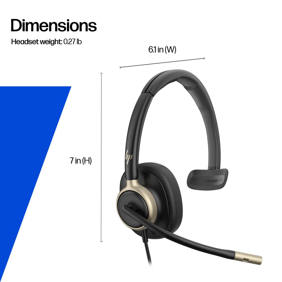 HP Poly Mission 815 Wired Headset - Mono - USB-C/A - Bulk