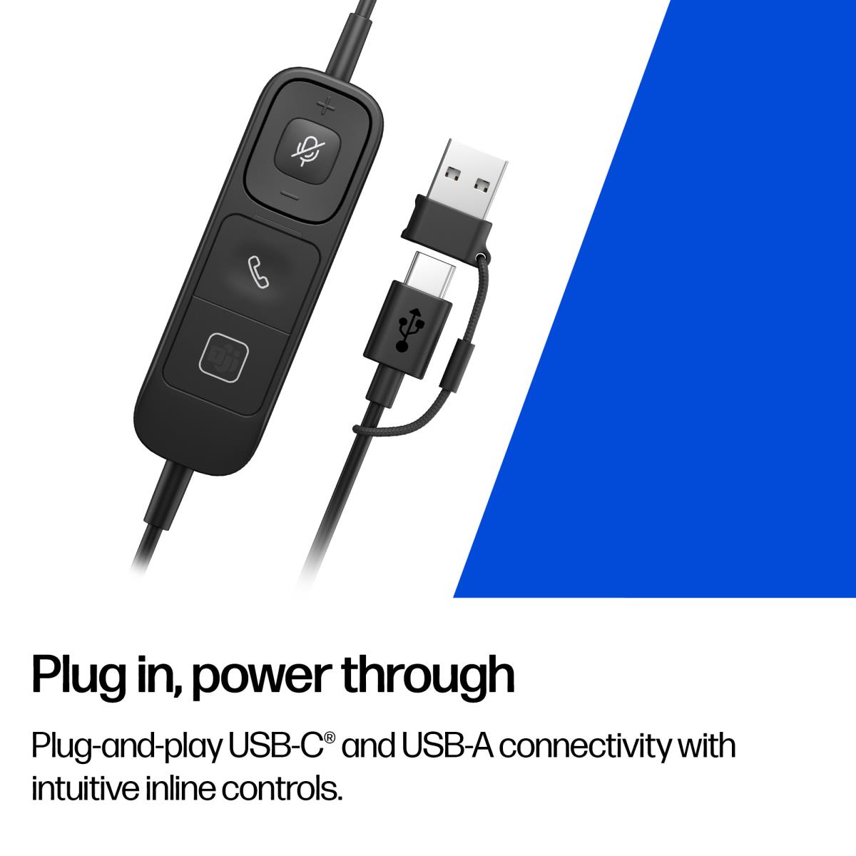 HP Poly Mission 815 Wired Headset - Mono - USB-C/A - Bulk