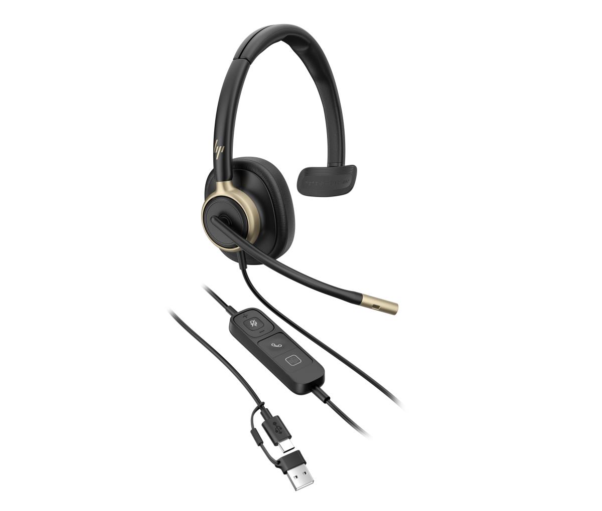 HP Poly Mission 815 Wired Headset - Mono - USB-C/A - Bulk