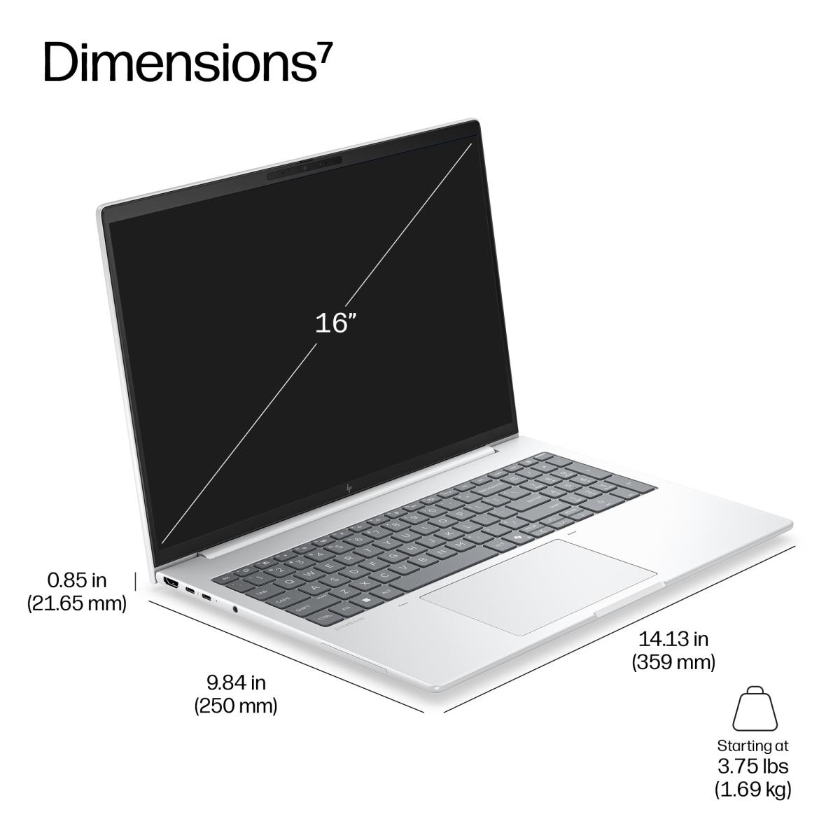 HP EliteBook 8 G2i NGAI - 16in - Core Ultra 7 365 - 32GB RAM - 512GB SSD - Win11 Pro - Qwerty UK