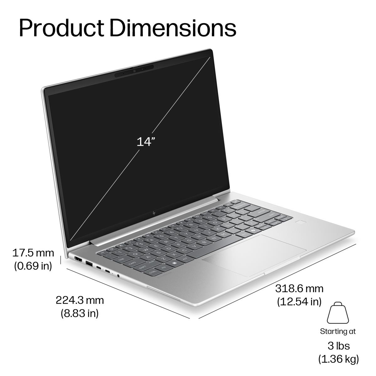 HP EliteBook 6 G2i AI - 14in - Core 5 330 - 16GB RAM - 512GB SSD - Win11 Pro - Qwerty UK