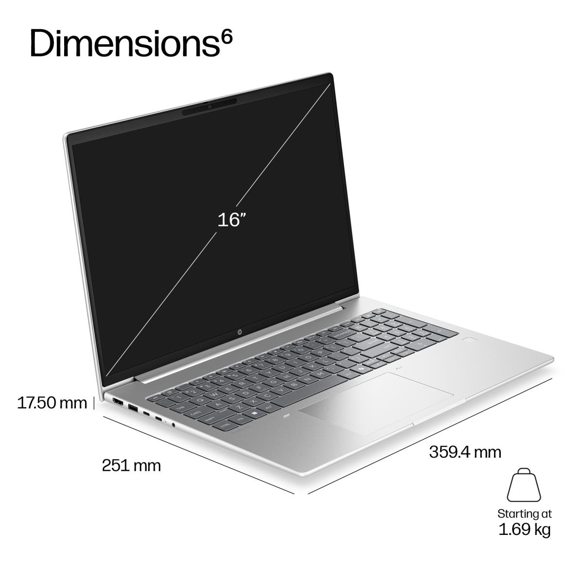 HP ProBook 4 G2i AI - 16in - Core 7 350 - 16GB RAM - 512GB SSD - Win11 Pro - Qwerty UK