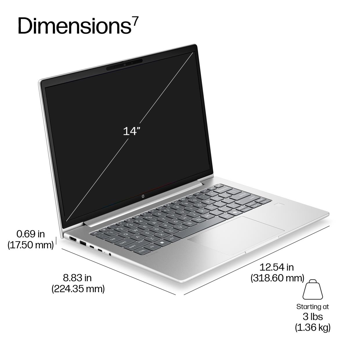 HP ProBook 4 G2i AI - 14in - Core 7 350 - 16GB RAM - 512GB SSD - Win11 Pro - Qwerty UK
