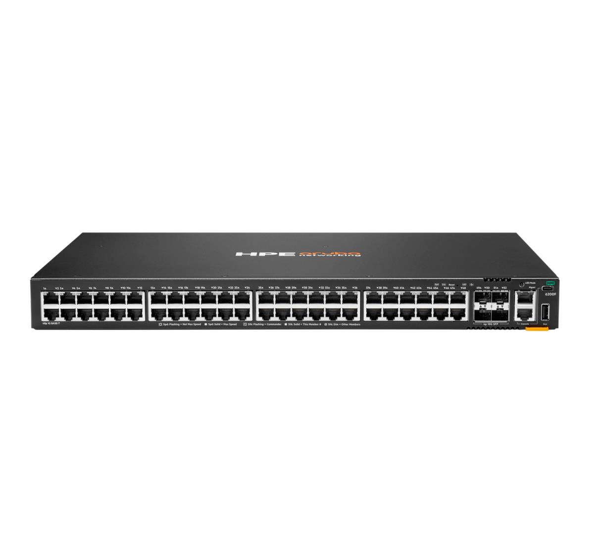 Hewlett-Packard Enterprise Aruba Networking CX 6200F 48G 4SFP+ Switch, 48x ports 10/100/1000BASE-T Ports