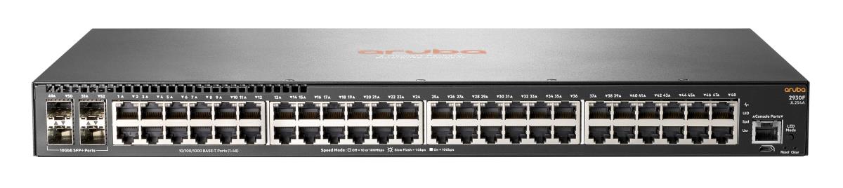Hewlett-Packard Enterprise Aruba 2930F 48G 4SFP+ Switch, (48) RJ-45 autosensing 10/100/1000 ports