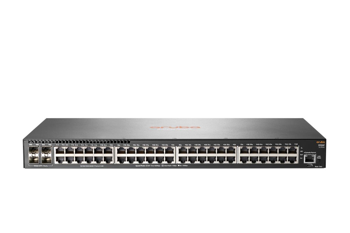Hewlett-Packard Enterprise Aruba 2930F 48G 4SFP+ Switch, (48) RJ-45 autosensing 10/100/1000 ports