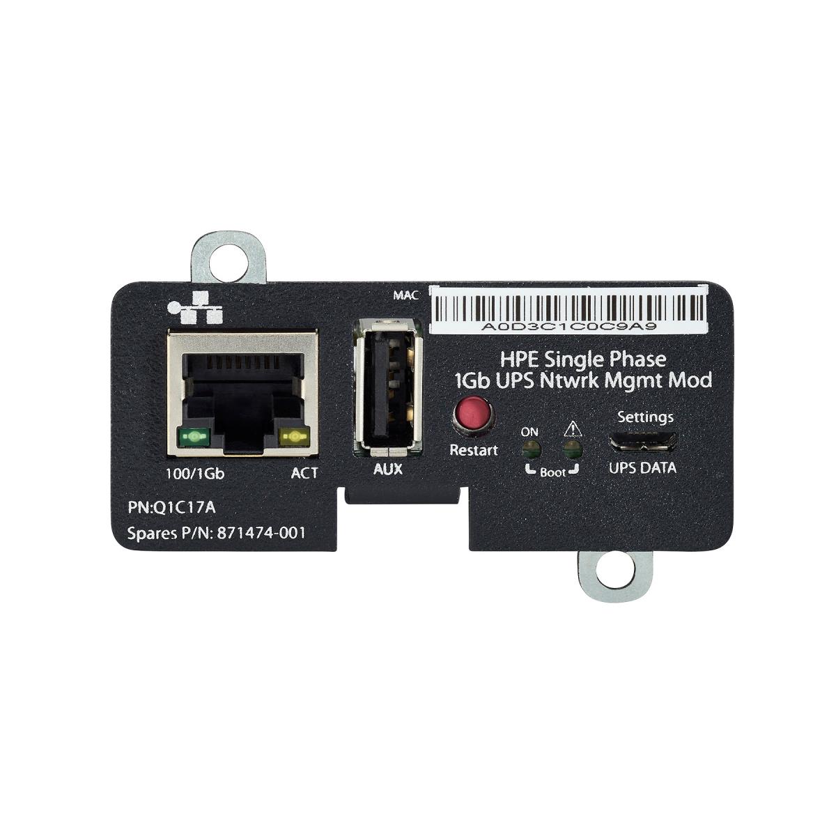 Hewlett-Packard Enterprise HPE Single Phase 1GB UPS Network Managment Module