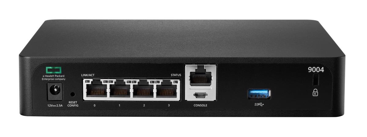 Hewlett-Packard Enterprise Aruba Networking 9004 (RW) 4-Port GbE RJ45 2K Clients - 32 APs Gateway