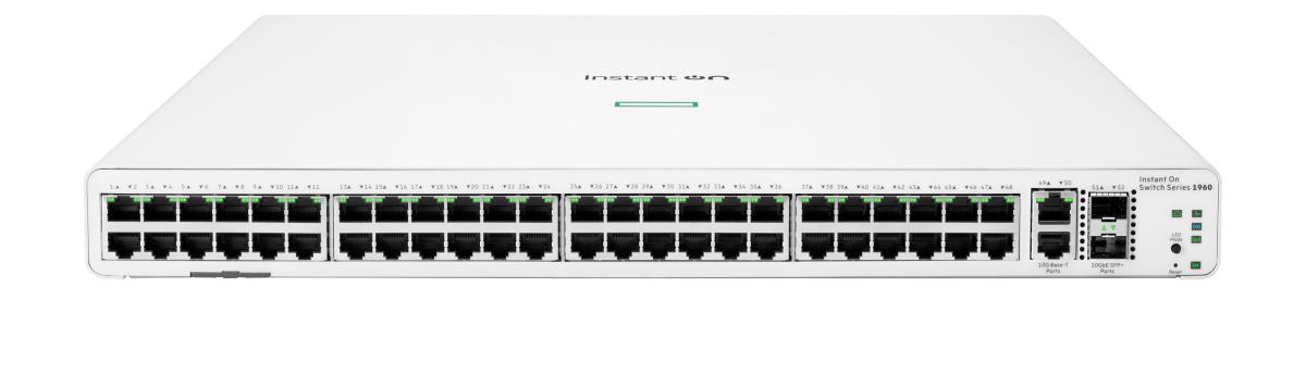 Hewlett-Packard Enterprise Aruba Instant On 1960 48G 2XGT 2SFP+ Switch, 48 RJ-45 10/100/1000 ports, 2 SFP+ 10GbE ports