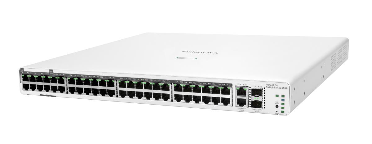 Hewlett-Packard Enterprise Aruba Instant On 1960 48G 2XGT 2SFP+ Switch, 48 RJ-45 10/100/1000 ports, 2 SFP+ 10GbE ports